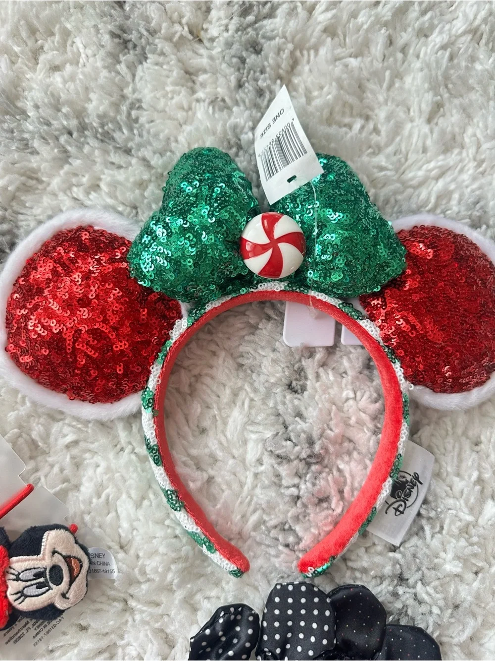 Disney Parks Minnie Mouse Accessories Lot Headband Clips Scrunchies Pouch
